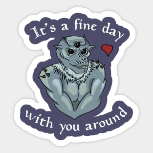 It's a fine day with you around - frost troll from skyrim Sticker